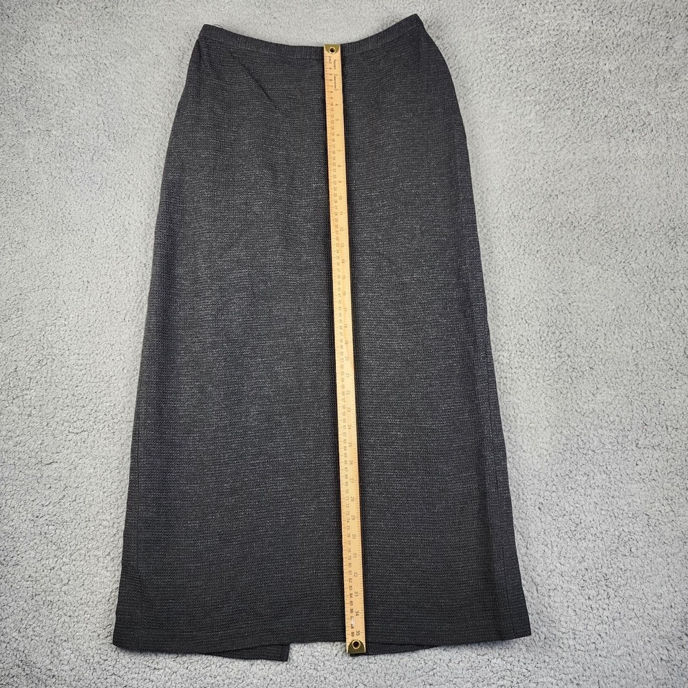 Eileen Fisher Skirt M Black Midi Lagenlook Pencil Waffle Wool Rayon Dress Casual - Picture 4 of 13